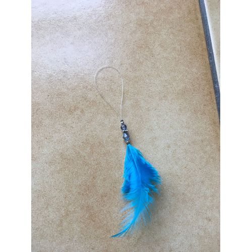 Bijou Téléphone Plume Bleue