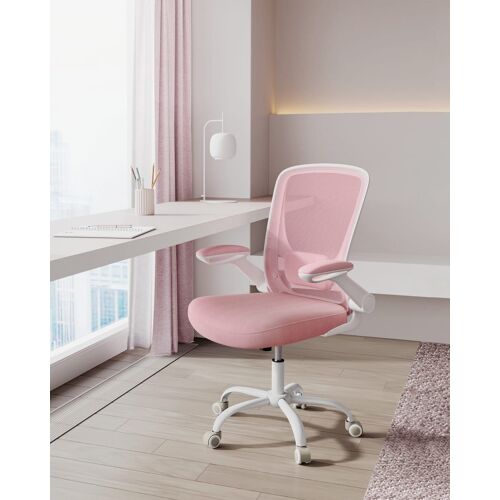 Chaise De Bureau Ergonomique Plastique Acier Rose Bonbon
