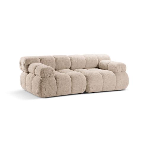 Canapé Modulaire 2 Places En Bouclé Beige Clair