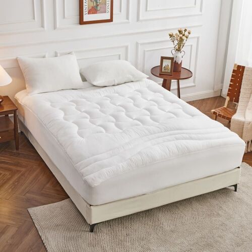 Surmatelas 2en1 imperméable et moelleux 200x200 cm
