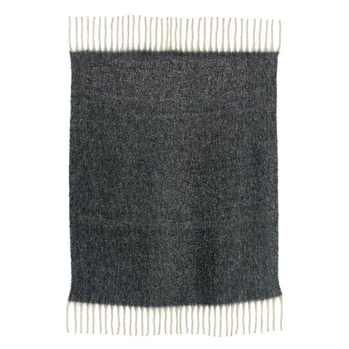 Plaid Uni Recyclé Isabel En Coton Recycle Caviar 130 X 160