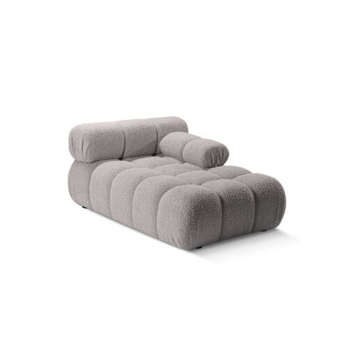 Méridienne Droite En Bouclé Gris Clair 
