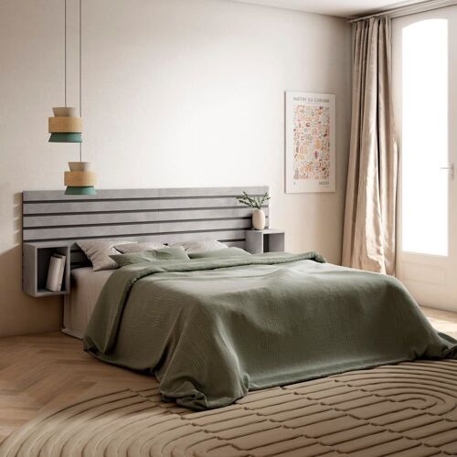 Tête de lit effet bois ciment 214x3x70cm