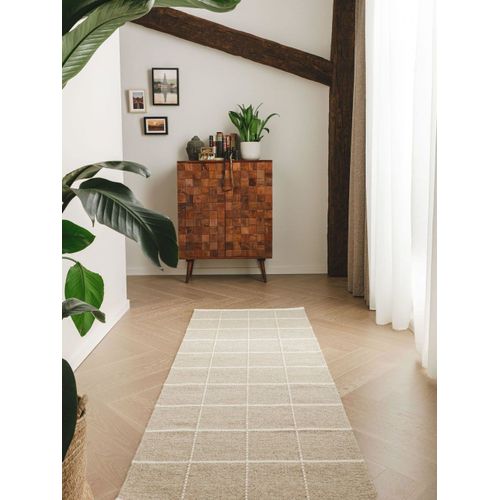 Tapis De Couloir En Laine Taupe 70x200