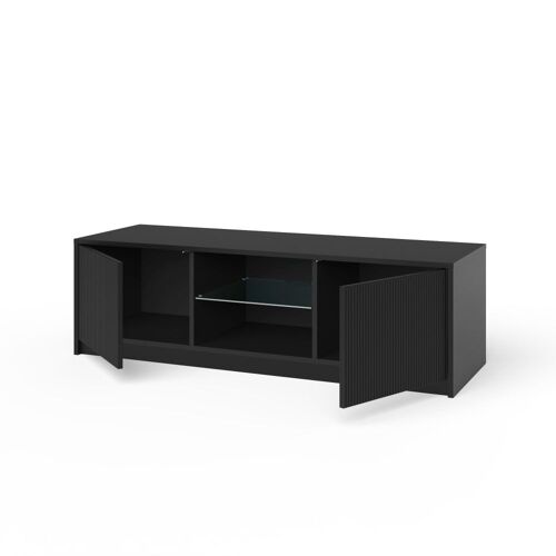 Meuble TV en mélamine et MDF noir