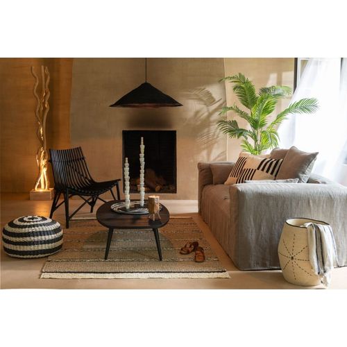 Fauteuil Lounge En Bambou Et Rotin Noir