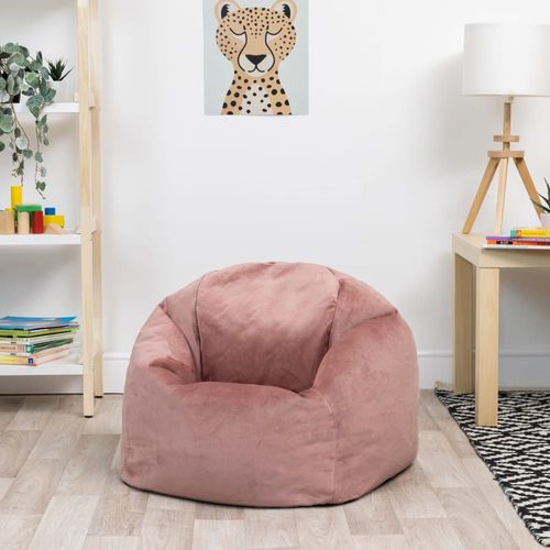 Pouf Fauteuil Enfant Velours Rose
