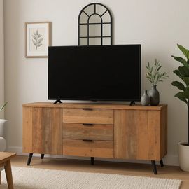 Meuble Tv En Bois Recyclé Et Métal Style Industriel