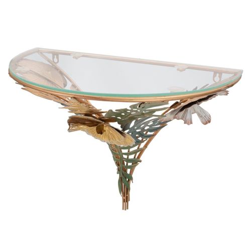 Table De Chevet Suspendue En Métal Avec Des Feuilles 44,5x24,5x34,5 Cm