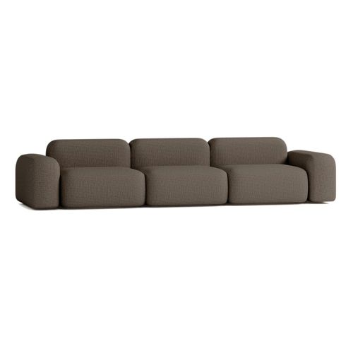 Canapé Modulable 5 Places En Tissu Marron