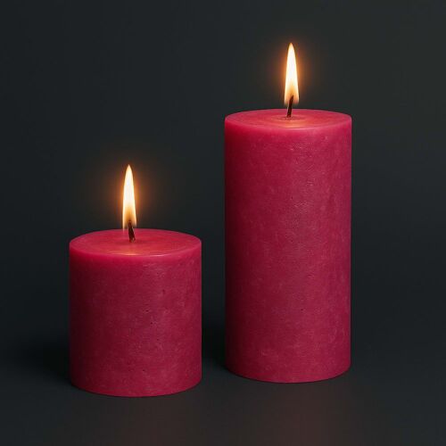 Bougie cylindrique fuchsia H10