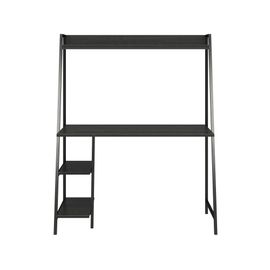 Bureau En Effet Chêne Noir Sur Métal Noir