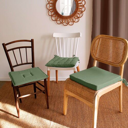 Galette De Chaise Piquée En Coton Argile 40x40cm