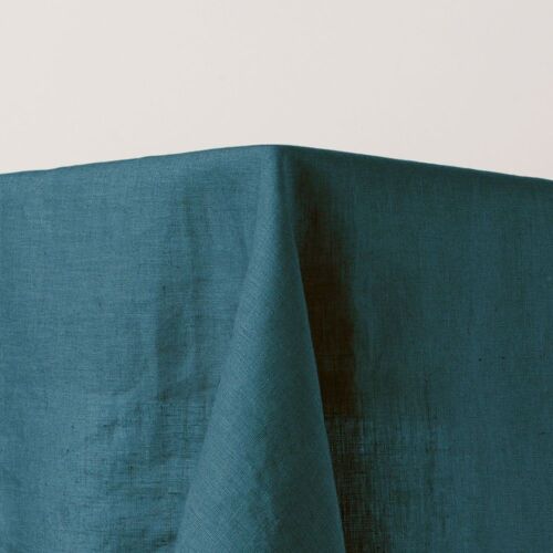 Nappe Rectangulaire En Lin Bleu 170x250 Cm