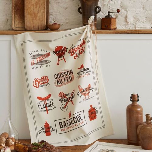 Torchon En Coton Rouge 50x75 Cm