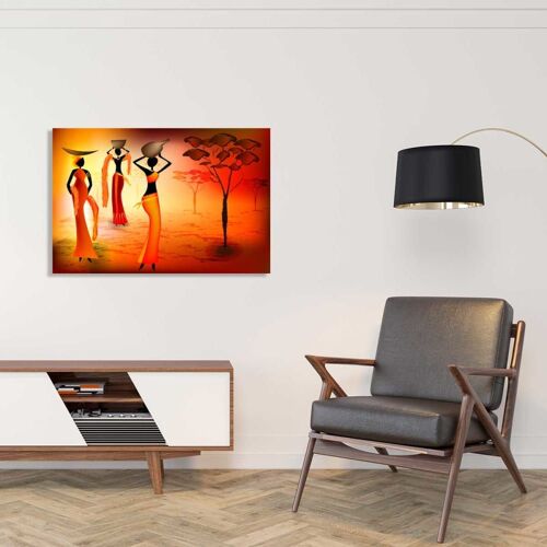 Tableau soirée africaine toile imprimée 120x80 cm