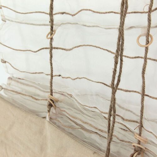 Store Voilage Effet Soie Avec Du Coton Et Jute Écru 60x200