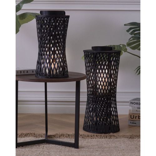 Lanterne Bois 38 Cm Noir