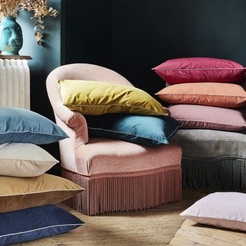 Housse De Coussin Unie En Velour Opéra 40x60