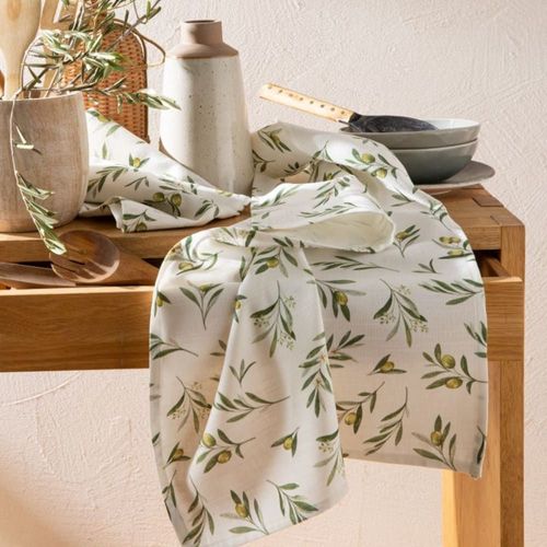 Torchon En Coton Vert 50x75 Cm