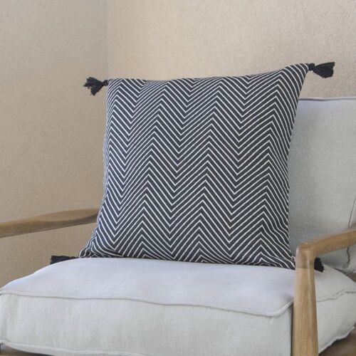 Housse De Coussin Coton Noir 50x50
