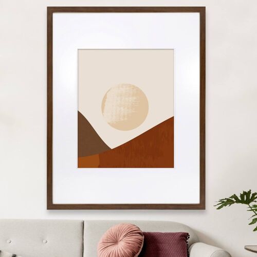 Cadre photo ébène 60x80 cm verre acrylique avec passe-partout résine r