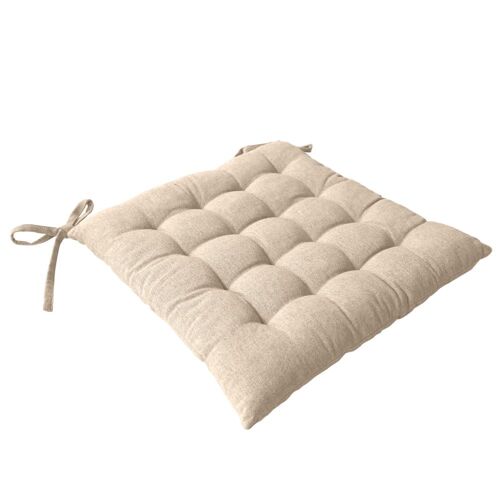 Galette de chaise en coton recyclé naturel 38x38 cm