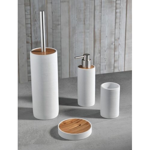 Set d'accessoires de salle de bain 4 pièces en résine blanche