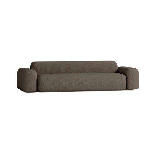 Canapé Droit Contemporain 4 Places En Tissu Marron