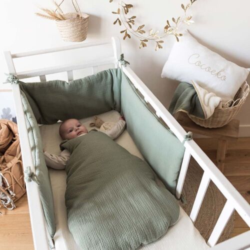 Tour De Lit En Gaze De Coton Vert Sauge
