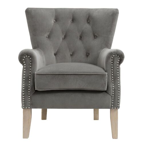 Fauteuil en sergé gris