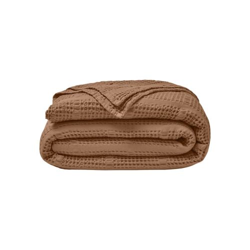 Couvre Lit En Jacquard De Coton Marron 260x240