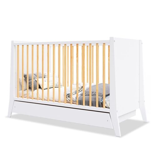 Lit Bébé Évolutif Avec Tiroir (Matelas Non Inclus) 60x120 Cm