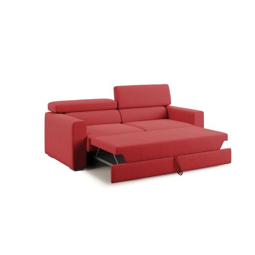 Canapé avec pouf amovible 188 cm rouge