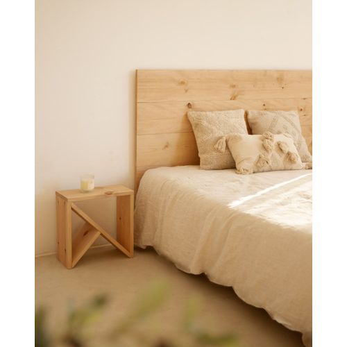 Ensemble Tête De Lit Et Tables En Bois Ton Marron 160x80cm