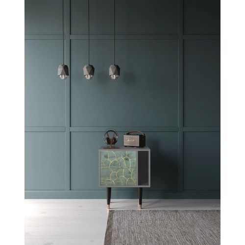 Table De Chevet Bleu-Vert 1 Porte L 58 Cm