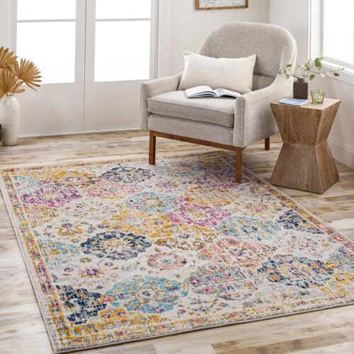 Tapis Carré Vintage Oriental Multicolore/Orange 200x200