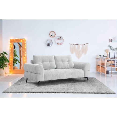 Canapé 3 places XXL tissu gris clair