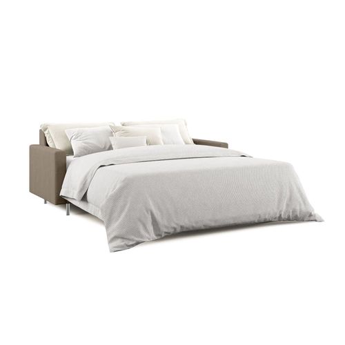Canapé Convertible En Microfibre Détachable 208 Cm Brun