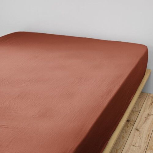 Drap Housse En Coton Orange 90x190 Cm