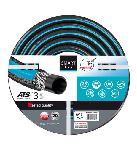 Tuyau D'arrosage 3 couches Jardibric Ø 15mm Guipé Tricoté SMART 25m