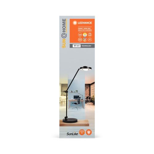 Lampe De Bureau Avec Chargeur À Induction En Pvc Noir, 56cm