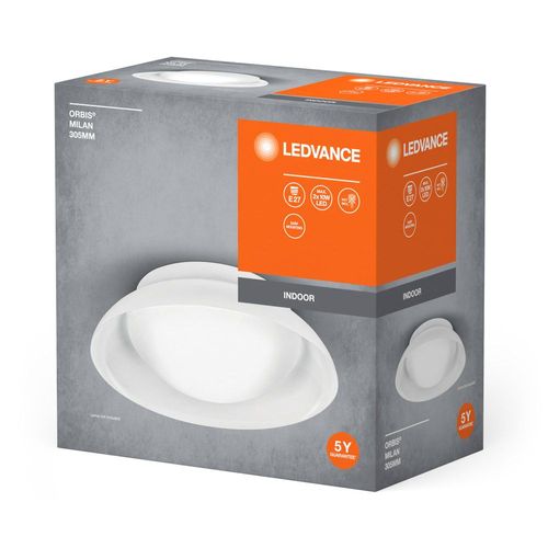 Plafonnier Lumineux En Acier Blanc,30cm