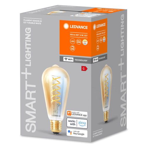 Ampoule Led Connectée À Filament 8w E27 Verre Doré Coloris Blanc Chaud