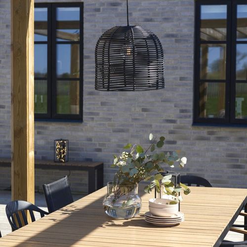 Suspension Cloche En Polyrotin Noir Garden Markslojd