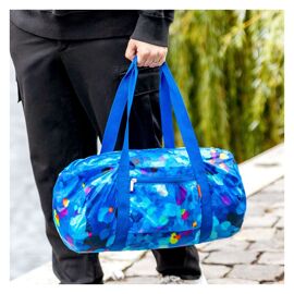 Sac polochon pliable bleu polyester 44 x 22 x 22 cm