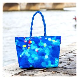 Sac cabas bleu polyester 48 x 34 x 14 cm