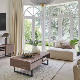 Table Basse En Noyer 1 Tiroir