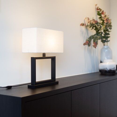 Lampe De Table Métal Blanc - 40x15x51