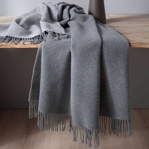 Plaid En Laine Et Cachemire 150 X 200 Cm Gris/Argent